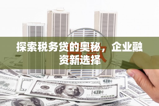 游仙探索税务贷的奥秘，企业融资新选择