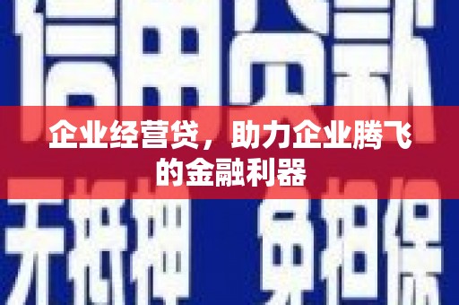 游仙企业经营贷，助力企业腾飞的金融利器